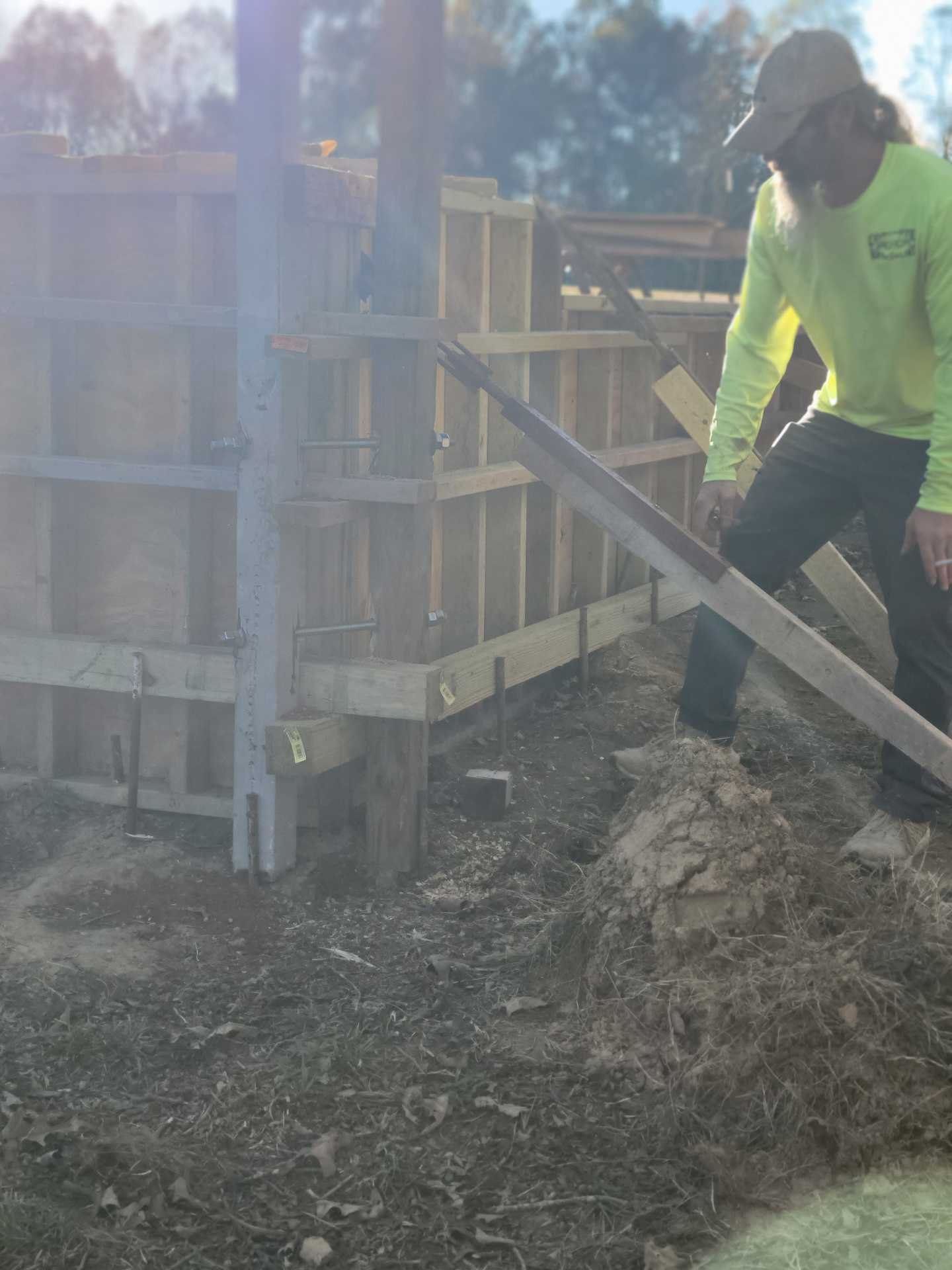 Foundation formwork setup by licensed concrete contractor