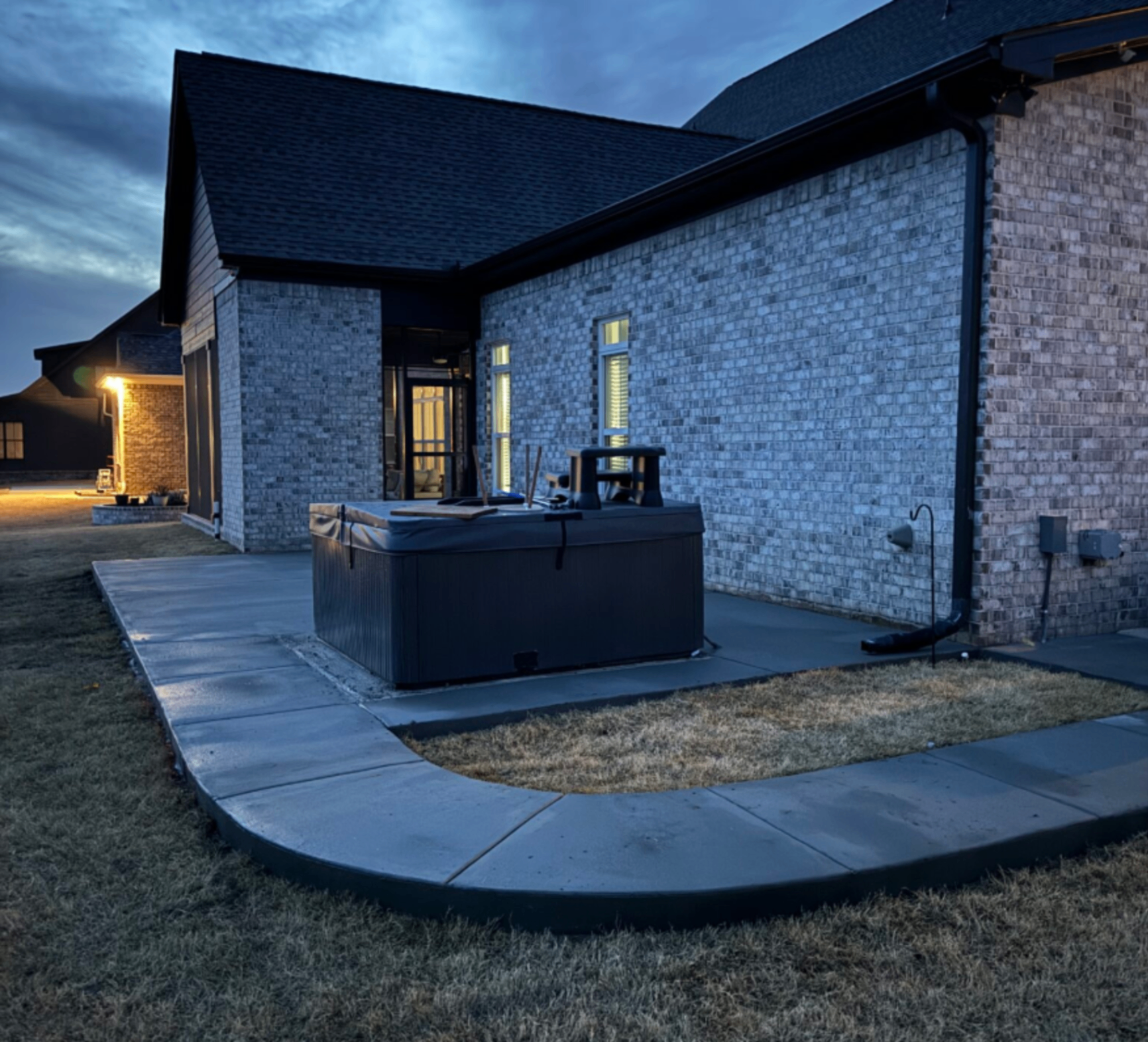 Concrete sidewalk installation project by local contractor in Jackson County