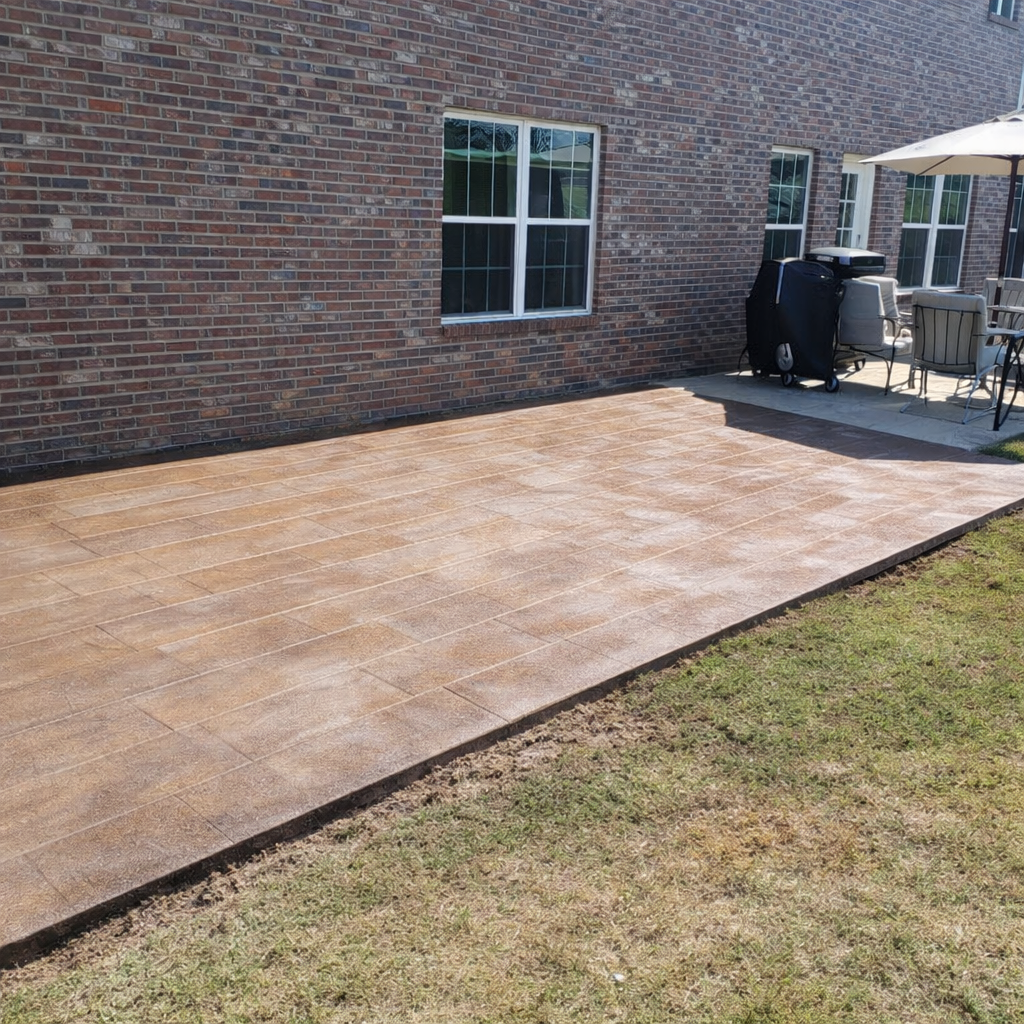 Stamped concrete patio project in Alabama